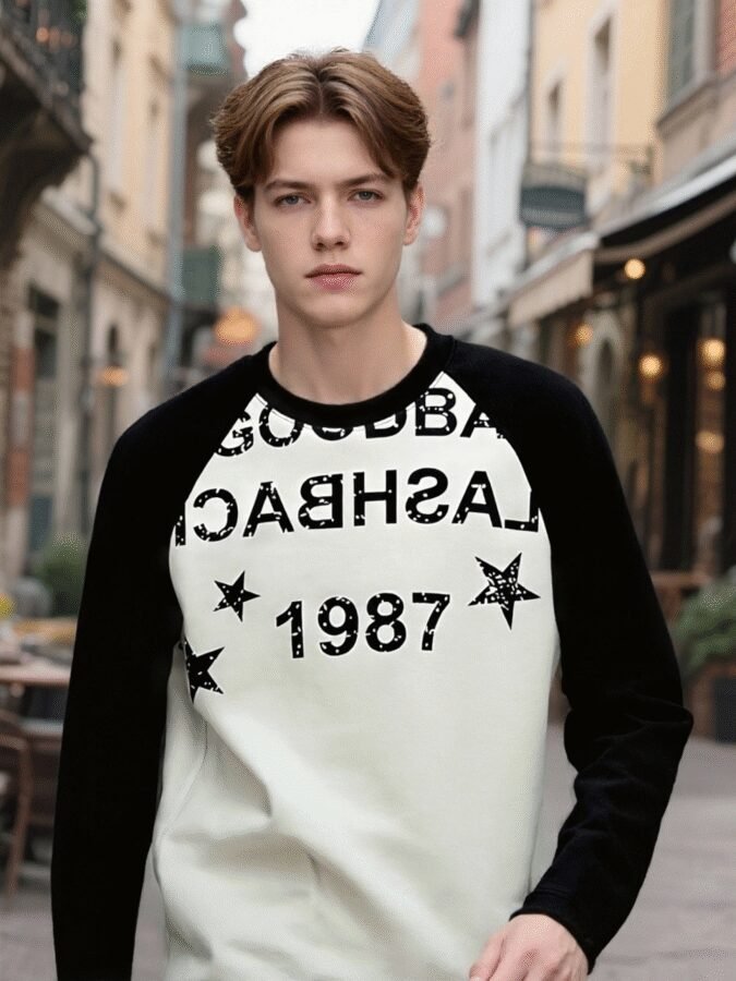 Vintage Washed Print Sweatshirt | Distressed Crewneck 88272# | Premium Wholesale Streetwear - Image 9