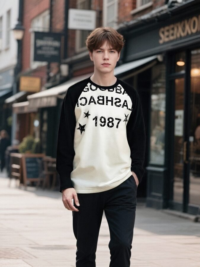 Vintage Washed Print Sweatshirt | Distressed Crewneck 88272# | Premium Wholesale Streetwear - Image 8