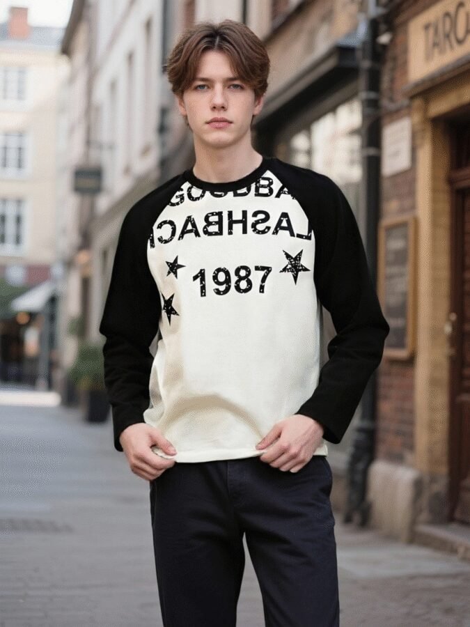 Vintage Washed Print Sweatshirt | Distressed Crewneck 88272# | Premium Wholesale Streetwear - Image 7
