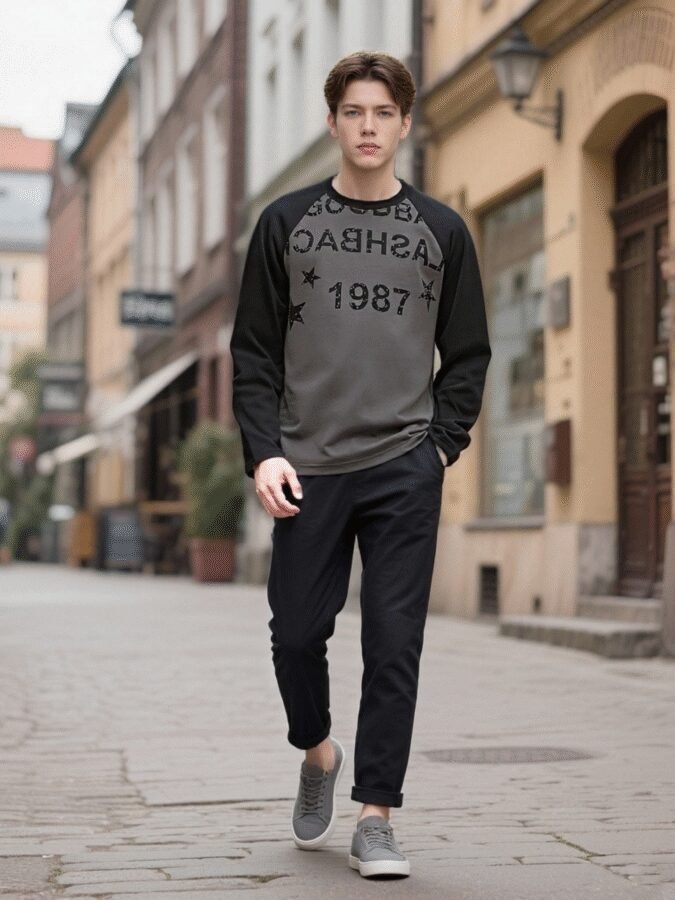 Vintage Washed Print Sweatshirt | Distressed Crewneck 88272# | Premium Wholesale Streetwear - Image 5