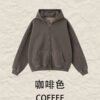 Dynamic Double Zip Hoodie Jacket 2026 (A_M25306) | Structured Oversized Fit - Coffee Brown