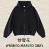 Premium Washed Zip Hoodie Jacket 2026 (A_M24171) | Vintage Oversized Style - Snow Wash