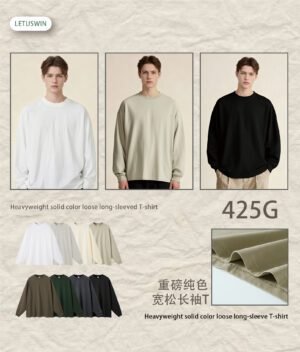 Premium 425gsm Long Sleeve T-Shirt (A_M0186) | Heavyweight Oversized Fit