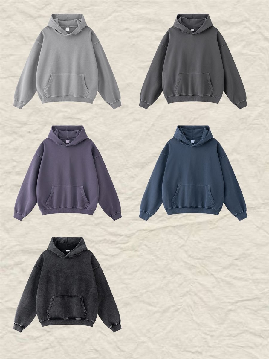 Premium Oversize Knit Hoodie 2025 (A_M24110) | Vintage Washed Texture - Image 2