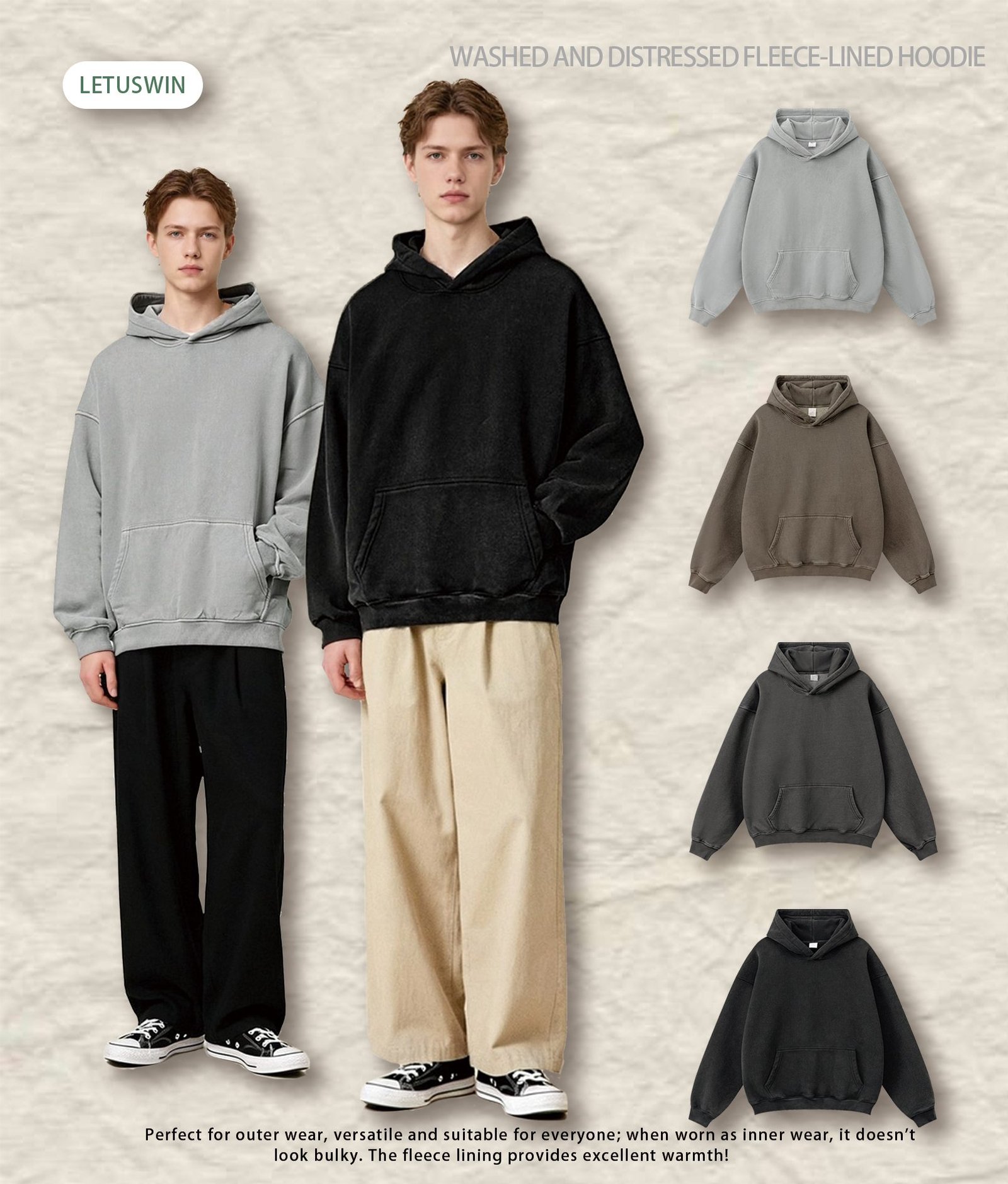 Vintage Washed Hoodie 2025 (A_M2452) | Oversized Relaxed Fit - Image 11