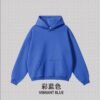 Premium Brushed Fleece Hoodie 2025 (A_M2406) | Oversized 25-Color Range - Bright Blue