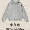 Essential Washed Fleece Sweatshirt 2025 (A_M2432) | Heavyweight Terry - Medium Gray